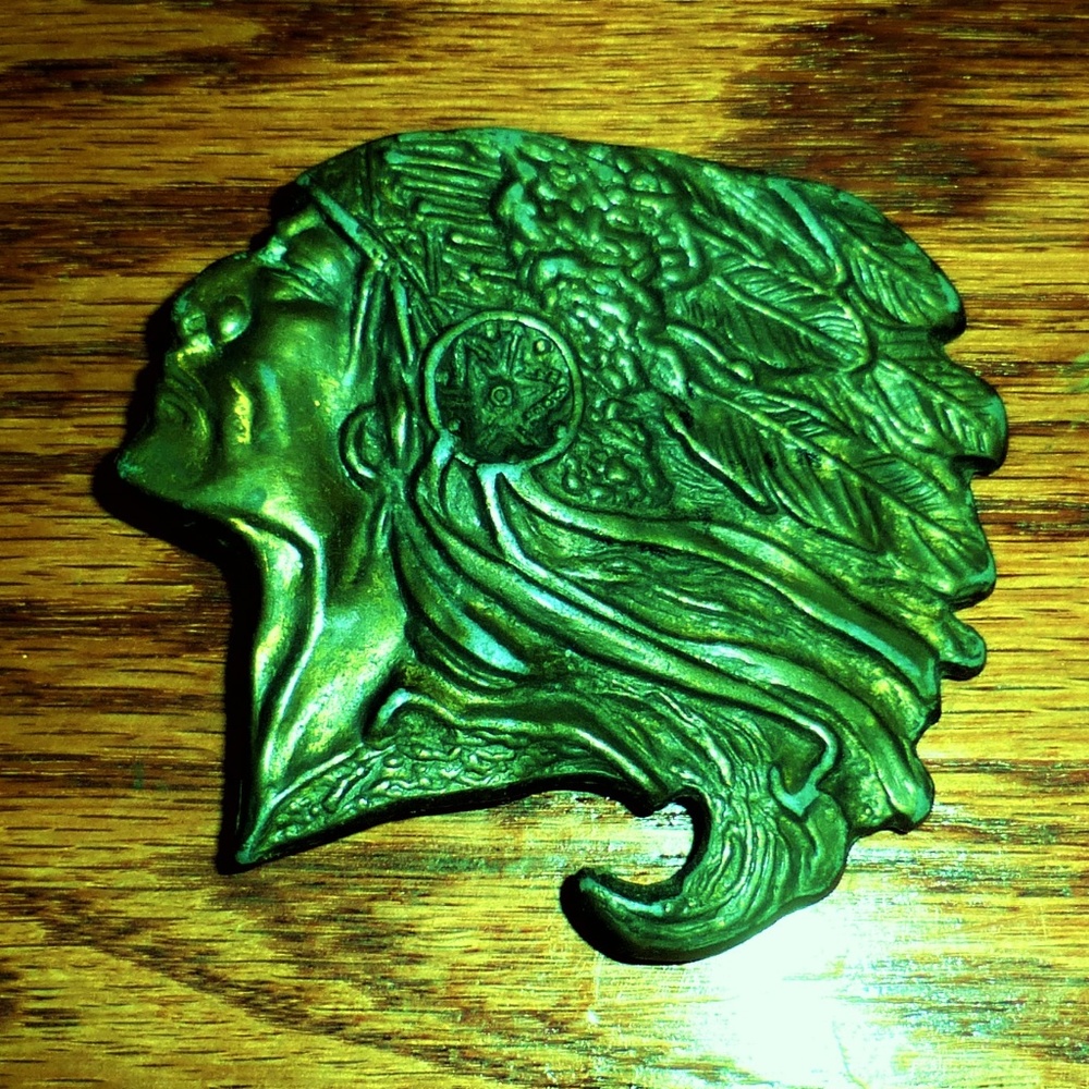 indian head belt buckle vintage